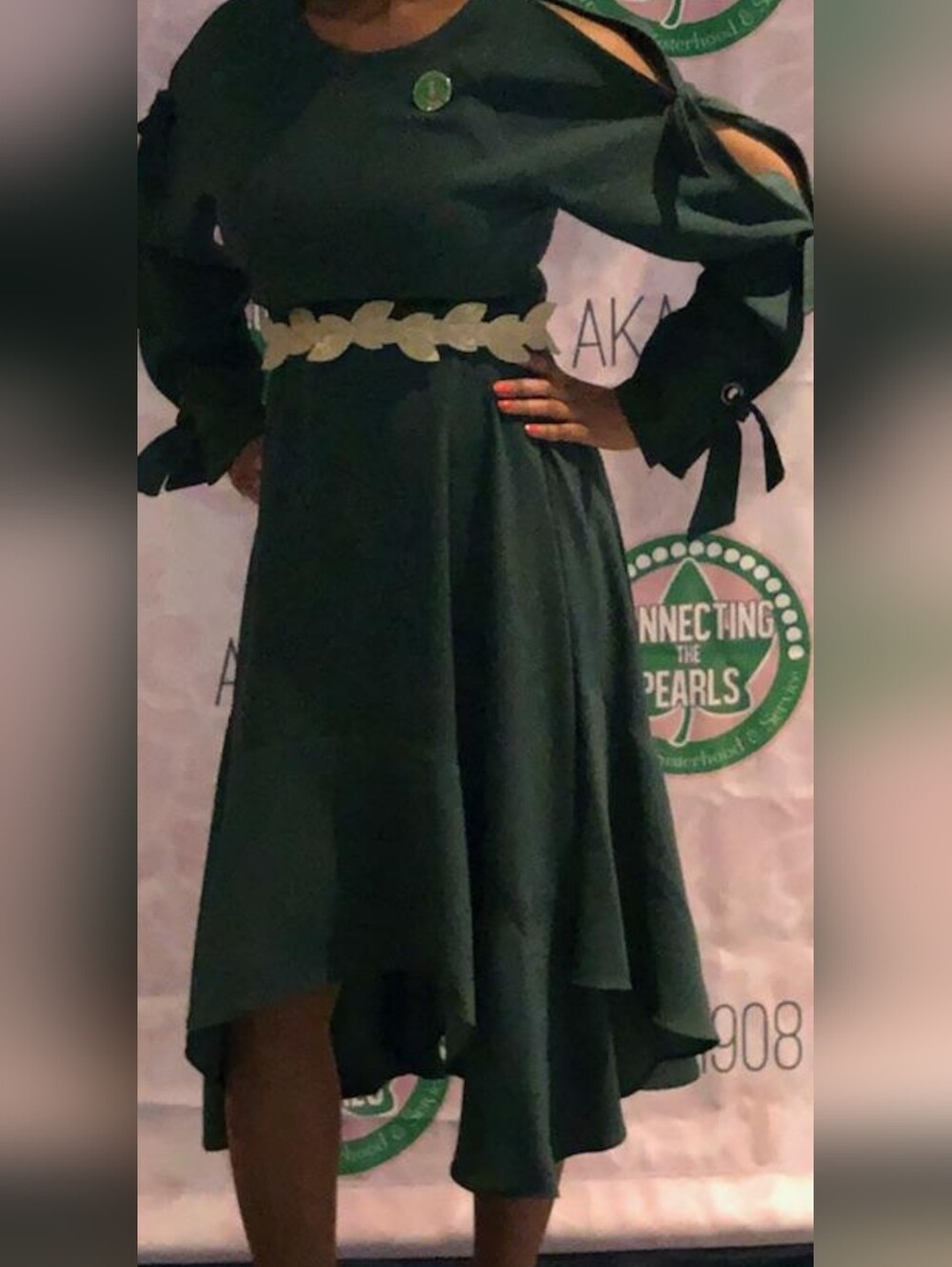BCBGMaxAzria Forest Green Long Sleeve Dress